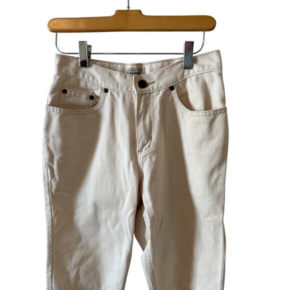 LL Bean Rigid Denim Straight Leg Jeans Off White 4P - Picture 3 of 4